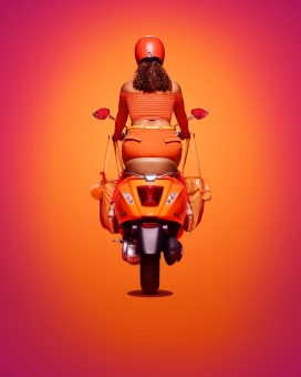 阿姆斯特丹的Scootercity电动车广告摄影
