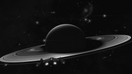 高清晰土星黑白壁纸
