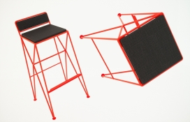 Thorn bar stool-线条清晰的酒吧椅