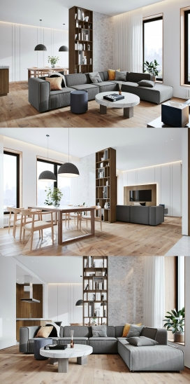 莫斯科110平方米Minimal公寓室内设计