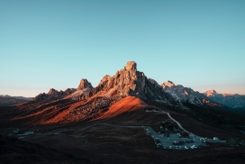 富士山晚霞美景