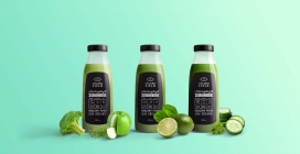 新鲜的绿色冰沙-Smoothie品牌识别和包装设计