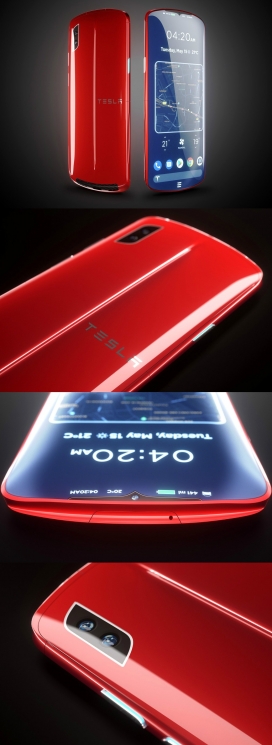 马斯克发布的红色特斯拉手机