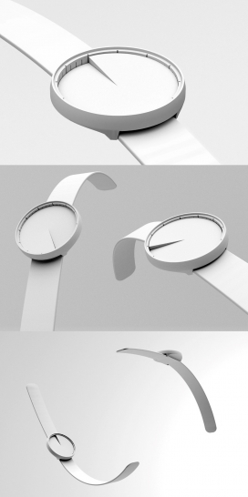展示了“减法设计”实现的极简主义Adesse手表