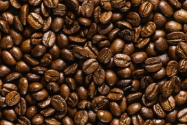 油光剔透的咖啡豆