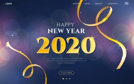 2020新年登陆页名片卡片素材设计