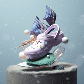 CROCS鞋子冬季插画