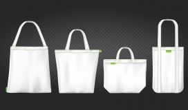 精致环保的白色购物袋素材下载