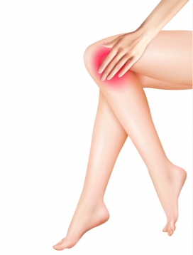 膝盖受伤的女性大腿