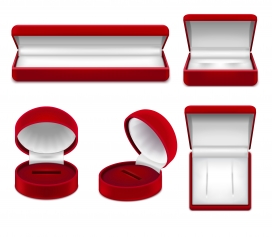 红色珠宝盒素材