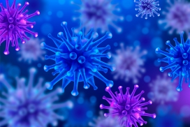 蓝紫色的冠状病毒写真图