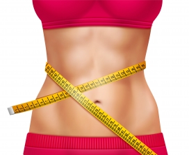 测量女性腰围的素材图