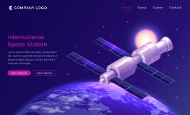 紫色国际空间站素材下载
