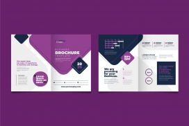 紫色风格的企业宣传册素材