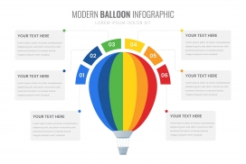 彩虹色的热气球信息图表