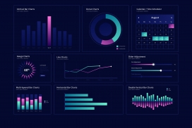 蓝紫色的数据统计信息图表