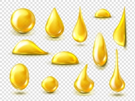 金黄色水滴状护肤品素材