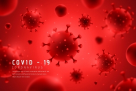 单红色冠状病毒背景素材