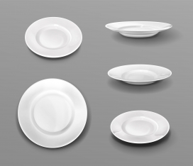 白色陶瓷餐盘素材