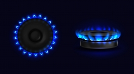 蓝色燃气灶火焰素材