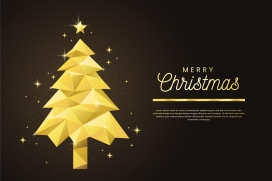 金色菱形圣诞树素材下载