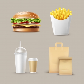 麦当劳汉堡包快餐食品素材下载