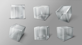 透明立方体玻璃素材下载