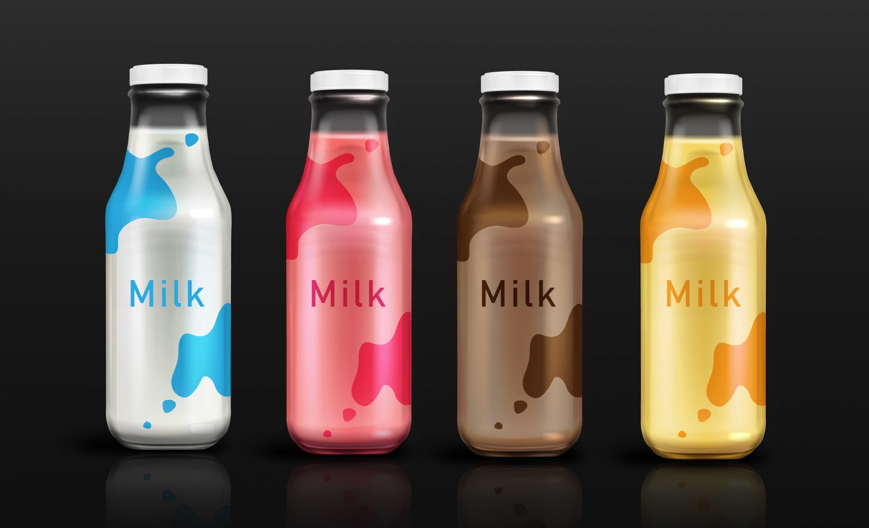 多姿多彩的咖啡牛奶瓶包装设计图片