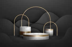 质感拱形金箔装饰的圆形立体素材下载