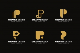 时尚创意字母P标志logo素材下载