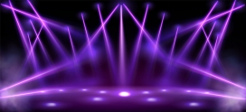 紫色交叉的舞台探照灯素材下载