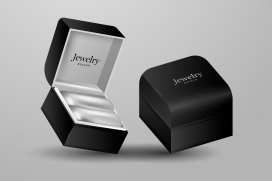 黑色质感立体的珠宝包装盒子素材下载
