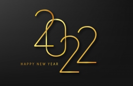 金色2022交叉跨年式立体字体素材下载