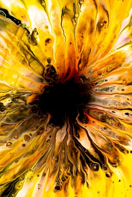 金色向日葵花瓣液体花纹