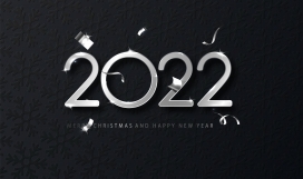 银色2022跨年立体字素材下载