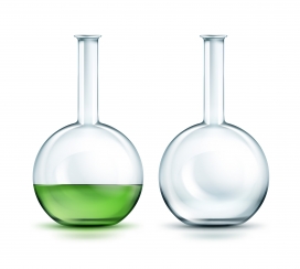 绿色浓液的化学实验瓶素材下载