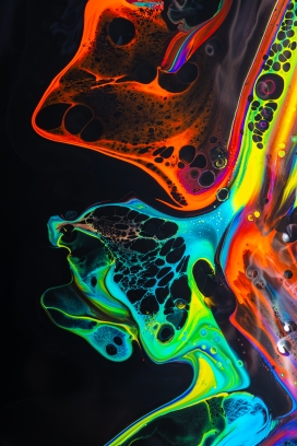 色彩斑斓的液体花纹图