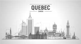 加拿大魁北克天际线建筑简笔画素材下载