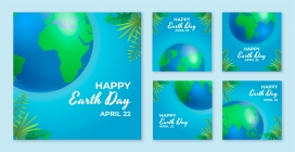 绿色卡通环保地球海报素材下载