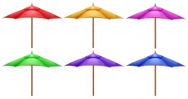 多彩的遮阳伞素材下载
