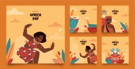 卡通非洲日民族舞蹈素材下载