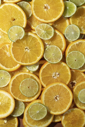 晒干的柠檬片水果图