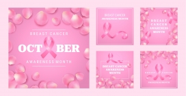 粉红色的乳腺癌卡片素材下载