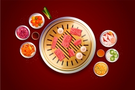 新鲜的韩国烤肉素材下载