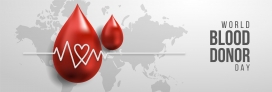 地球的心跳-红色血滴血液心电图素材下载