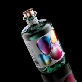 Chemistry Gin瓶子CGI绘图效果