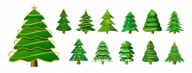 立体逼真的绿色圣诞树素材下载
