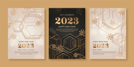2023金色几何图形装饰的册子素材下载