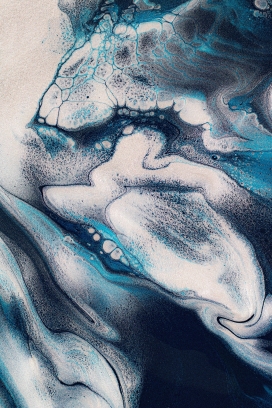 蓝色带磨砂液态花纹图