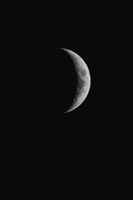 月牙月球黑白图片